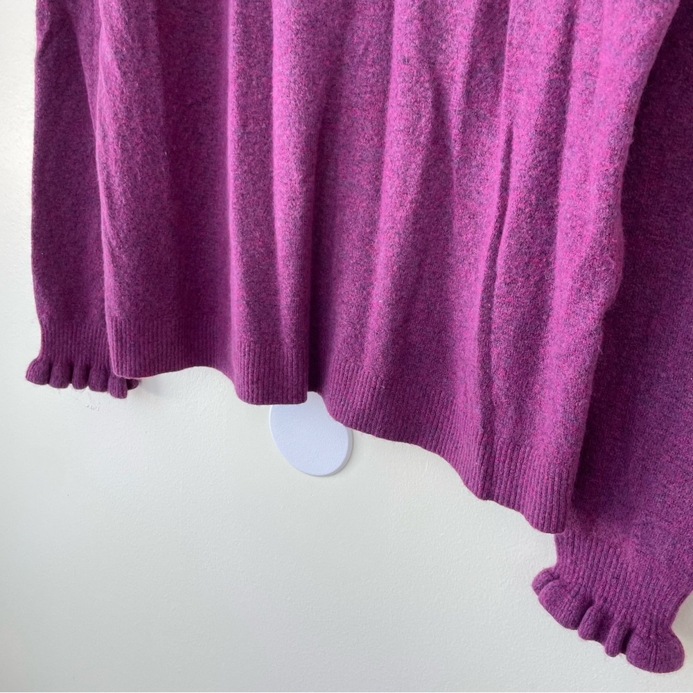 Sundance Aileen Ruffle Sweater Cashmere & Wool Blend L Large Purple - Picture 4 of 9